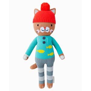 Cuddle + Kind Maximus the Cat Cotton Made in Peru 20 inches Stuff Animal Decor